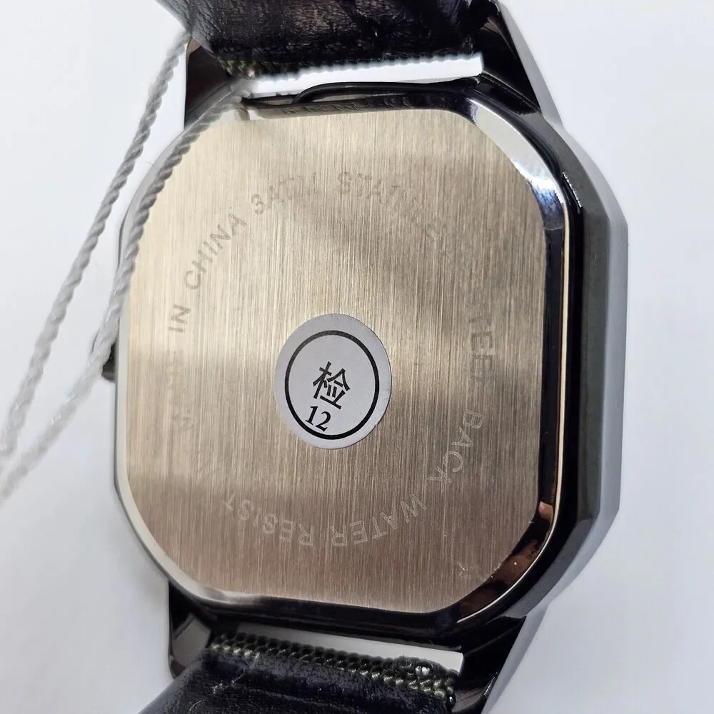Men's‎ Watch 42MM Case Black Dial Date Indicator Army Green Black Canvas Bands